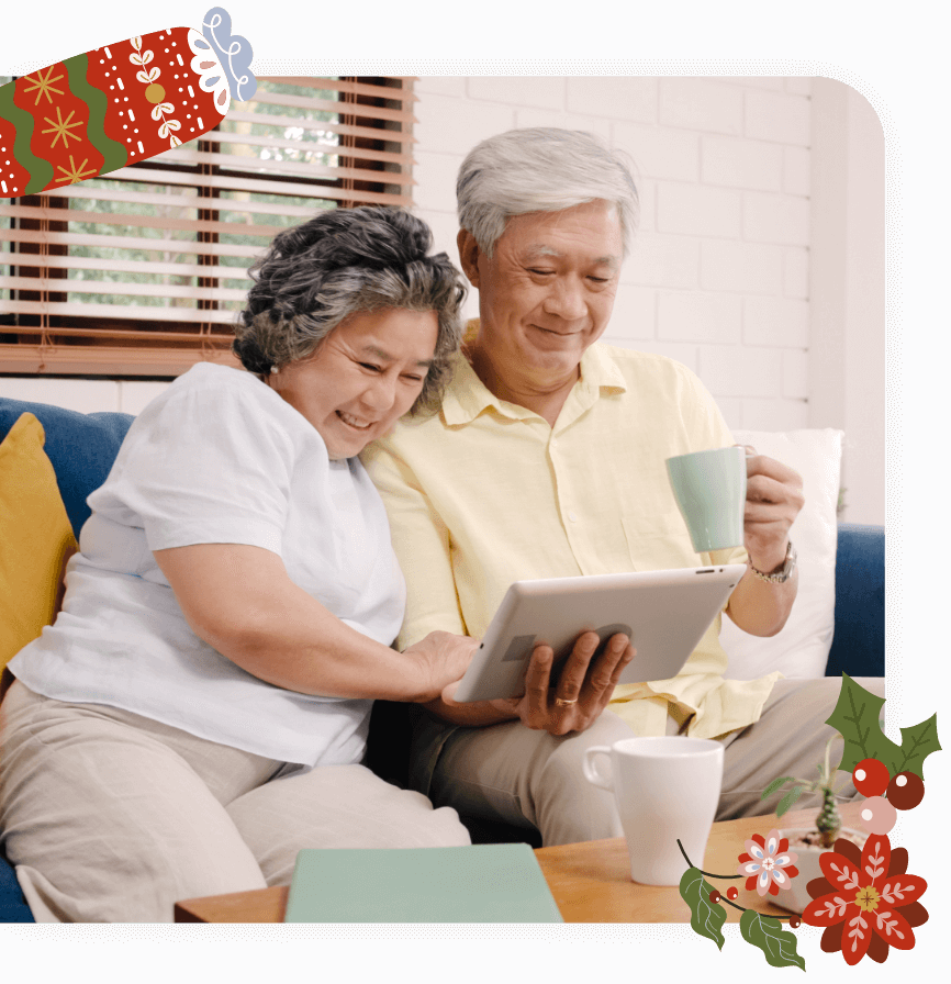 old couples on christmas