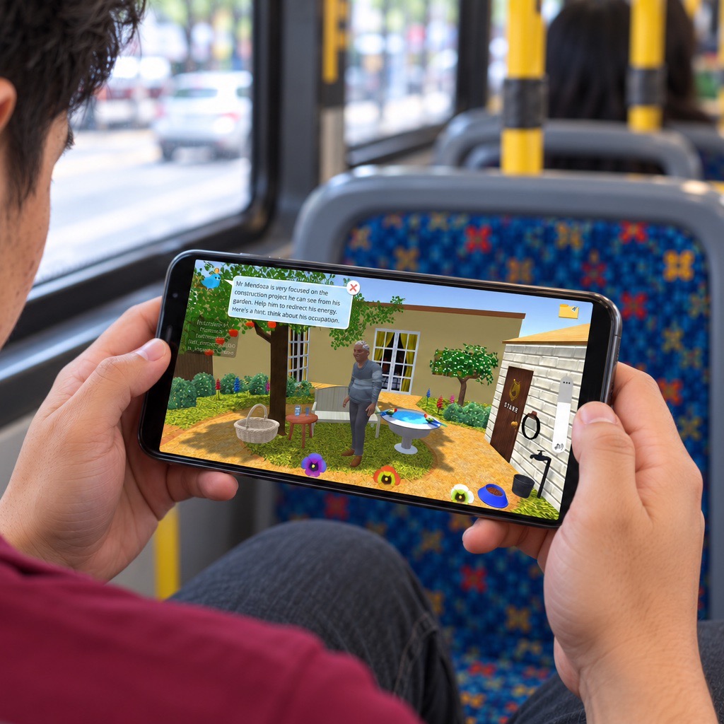 Playing a CarePlay scenario on a phone during the commute