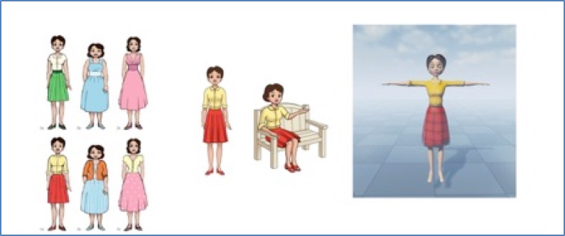 Early sketches of Julie developed with memory care residents